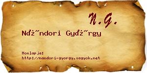 Nándori György névjegykártya