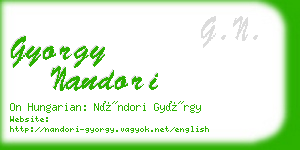 gyorgy nandori business card